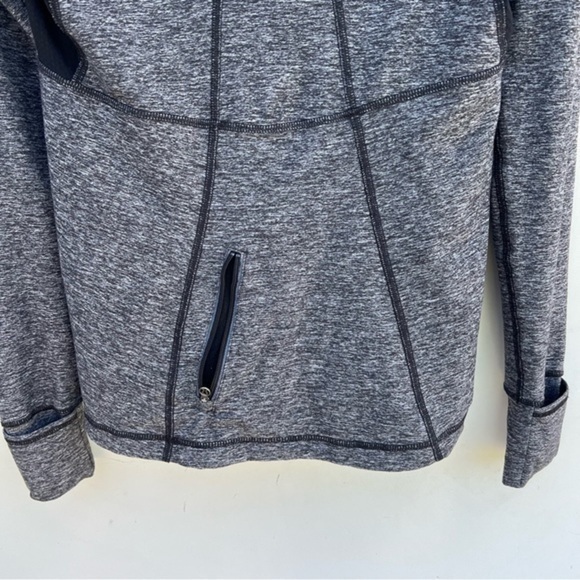 Lululemon Run Your Heart Out Size 8 Gray‎ Sweater w Thumbholes Activewear Yoga - Picture 12 of 15